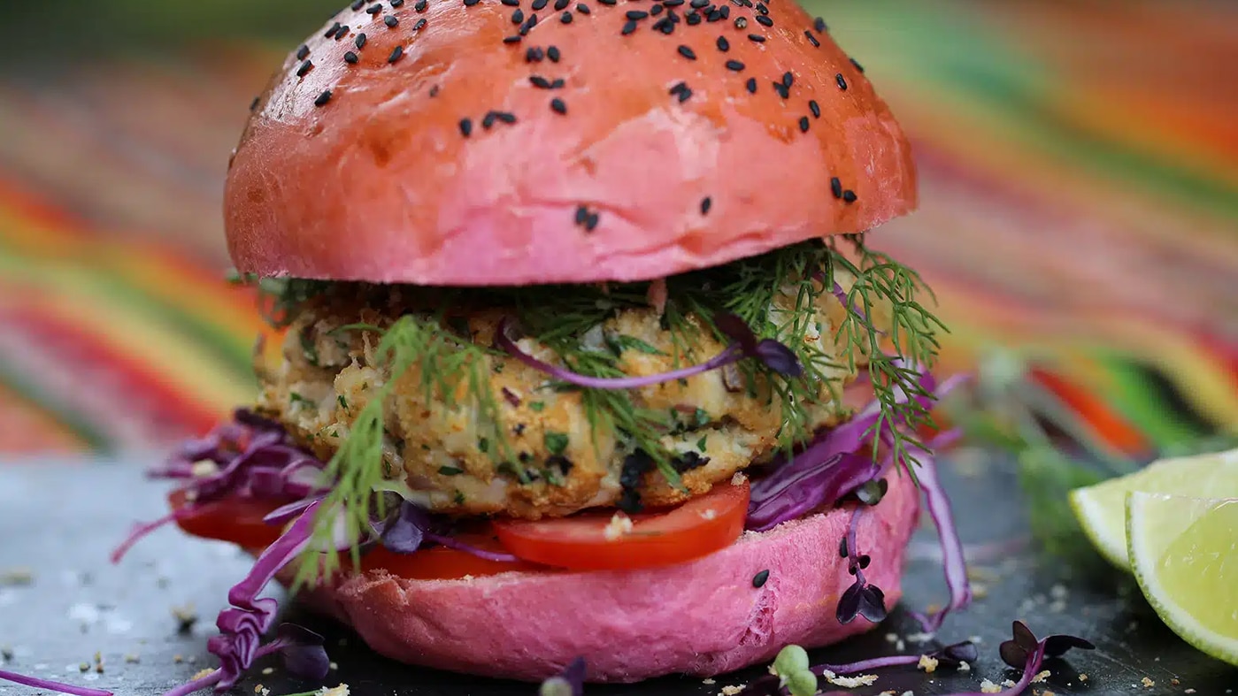 Lachs-Burger vom Grill