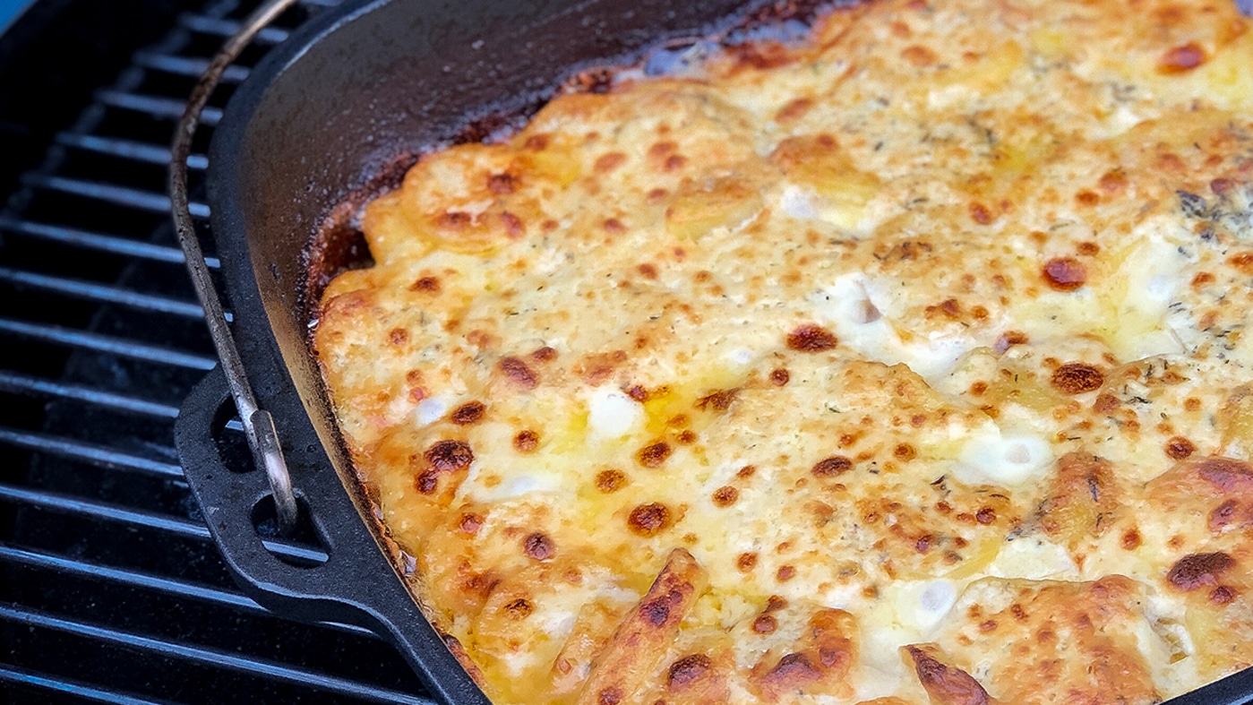 Deftiges Kartoffelgratin vom Grill