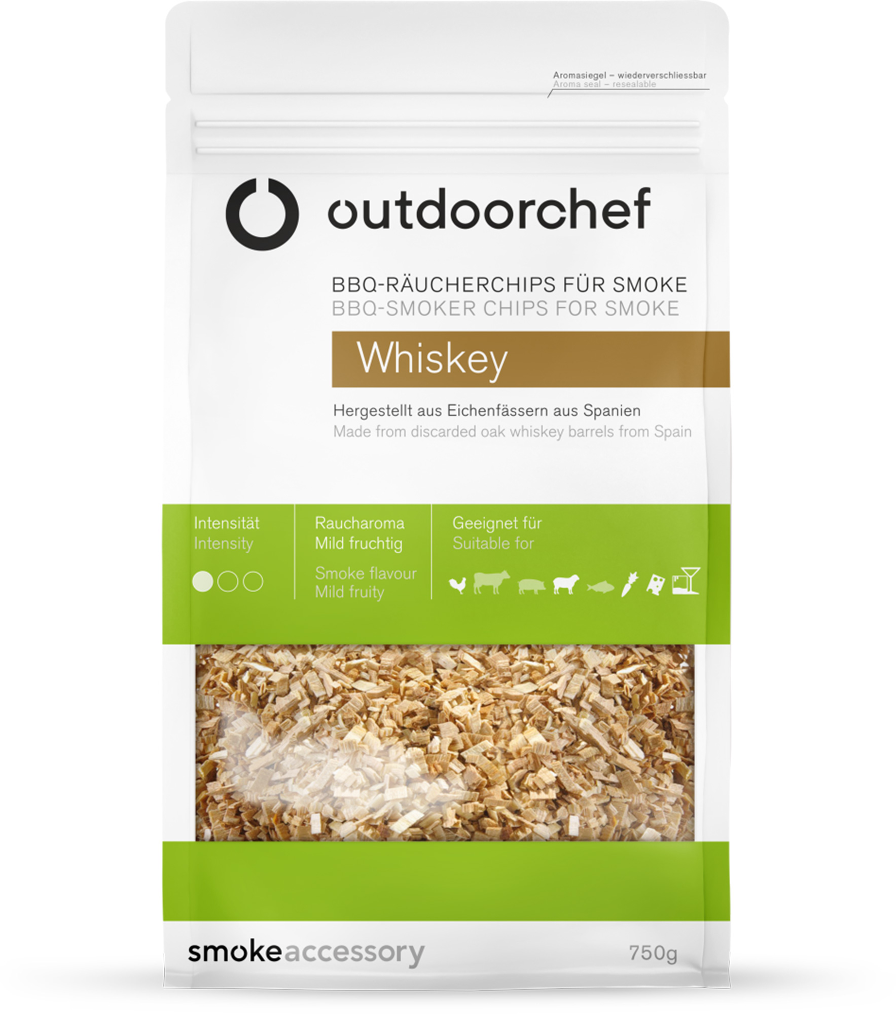 Outdoorchef Räucherchips Whiskey für Smoke, 750 g