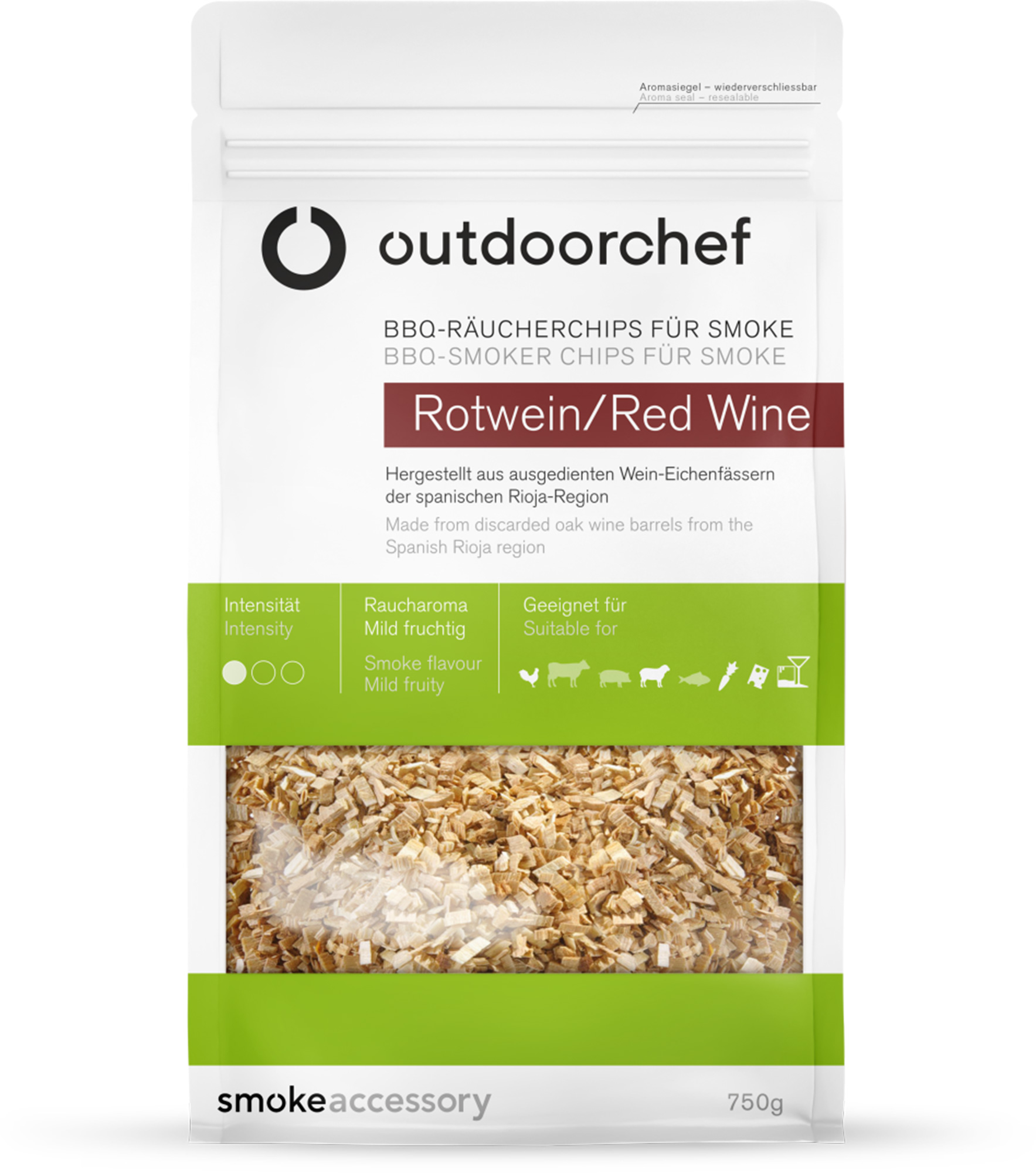 Outdoorchef Räucherchips Rotwein für Smoke, 750 g